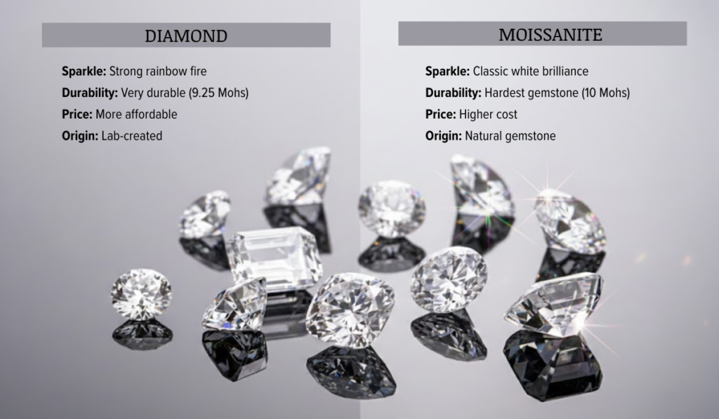 Moissanite vs Diamond