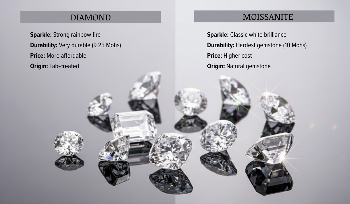 Moissanite vs Diamond